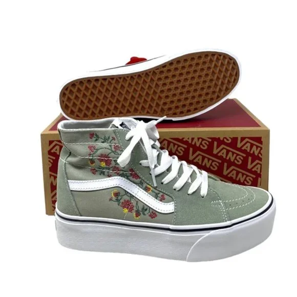 VANS Sk8-Hi Tapered Shoes Platform Women Floral Desert Suede Canvas VN0A7Q5PUDP - Picture 3 of 9